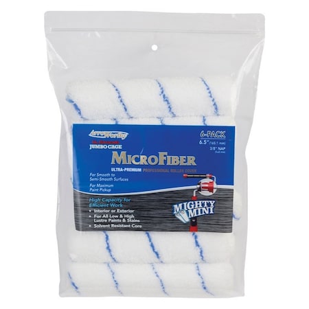 Arroworthy ArroWorthy Barracuda Microfiber 6.5 in. W X 3/8 in. Jumbo Paint Roller Cover 6 pk 6.5-MFR3JCCK